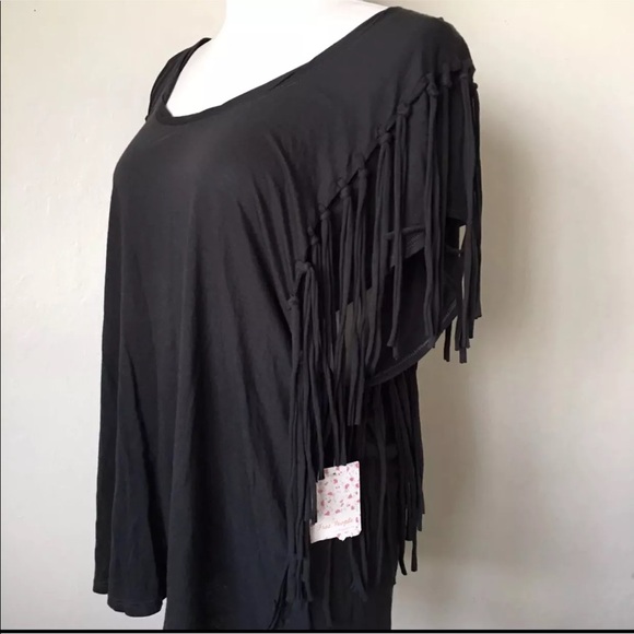 Free People Black Fringe Top - Picture 3 of 3